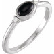 White Gold Ring 14 Karat Natural Black Onyx and .03 Carat Natural Diamond Ring