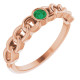 Rose Gold 14 Karat Natural Emerald Curb Chain Ring