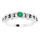 Sterling Silver Natural Emerald Curb Chain Ring