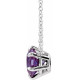 Sterling Silver Lab Grown Alexandrite Solitaire 18 inch Necklace.