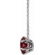 Red Garnet Necklace in 14 Karat White Gold Mozambique Garnet Solitaire 16 inch Necklace .