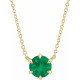 Emerald Necklace in 14 Karat Yellow Gold Emerald Solitaire 16 inch Necklace .