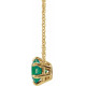 Emerald Necklace in 14 Karat Yellow Gold Emerald Solitaire 16 inch Necklace .