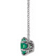 Created Emerald Necklace in Platinum Created Emerald Solitaire 18 inch Necklace