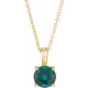 Created Alexandrite Necklace in 14 Karat Yellow Gold Created Alexandrite 16 inch Necklace