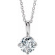 Sapphire Necklace in 14 Karat White Gold Sapphire Solitaire 16 18 inch Necklace .