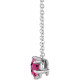 Pink Tourmaline Gem in Platinum Pink Tourmaline Solitaire 16 inch Necklace.