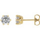 14 Karat Yellow Gold 4 mm Natural White Sapphire and .03 Carat Natural Diamond Crown Earrings