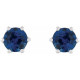 14 Karat White Gold 4 mm Natural Blue Sapphire and .03 Carat Natural Diamond Crown Earrings