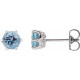 Platinum 4 mm Natural Aquamarine and .03 Carat Natural Diamond Crown Earrings