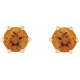 14 Karat Yellow Gold 6 mm Natural Citrine and .03 Carat Natural Diamond Crown Earrings