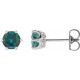 Sterling Silver 5 mm Lab Grown Alexandrite and .03 Carat Natural Diamond Crown Earrings