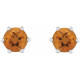 Sterling Silver 5 mm Natural Citrine and .03 Carat Natural Diamond Crown Earrings