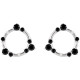Platinum Natural Onyx and .03 Carat Natural Diamond Circle Earrings