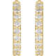 14 Karat Yellow Gold 8 mm 0.13 Carat Natural Diamond Huggie Hoop Earrings