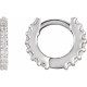 Sterling Silver 8 mm 0.13 Carat Natural Diamond Huggie Hoop Earrings