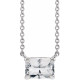 Platinum Natural White Sapphire 18 inch Necklace