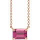 14 Karat Rose Gold Pink Tourmaline 18 inch Necklace