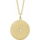 14 Karat Yellow Gold .08 Carat Diamond Disc 16 inch Necklace