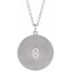 14K White .05 Carat Diamond Disc 16 inch Necklace