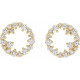 14 Karat Yellow Gold 0.50 Carat Natural Diamond Circle Earrings