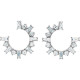 Platinum 1 Carat Natural Diamond Front Facing Hoop Earrings