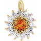 14 Karat Yellow Gold Citrine and 0.60 carat Diamond Halo Style Pendant