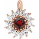 14 Karat Rose Gold Mozambique Garnet and 0.50 carat Diamond Halo Style Pendant