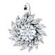 Sterling Silver White Sapphire and 0.50 carat Diamond Halo Style Pendant