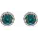 Platinum 3 mm Lab Alexandrite Beaded Bezel Set Earrings