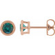 14 Karat Rose Gold 3.5 mm Lab Grown Alexandrite Beaded Bezel Set Earrings