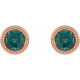 14 Karat Rose Gold 5 mm Lab Grown Alexandrite Beaded Bezel Set Earrings