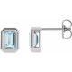 Sterling Silver Natural Sky Blue Topaz Solitaire Earrings