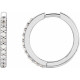 14 Karat White Gold 0.16 Carat Natural Diamond 15 mm Huggie Earrings