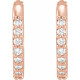 14 Karat Rose Gold 0.13 Carat Natural Diamond 12.5 mm Huggie Earrings