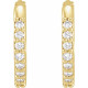 14 Karat Yellow Gold 0.13 Carat Natural Diamond 12.5 mm Huggie Earrings