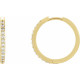 14 Karat Yellow Gold 0.20 Carat Natural Diamond Hinged 18 mm Hoop Earrings