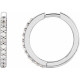 Platinum 0.16 Carat Natural Diamond 15 mm Huggie Earrings