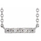 Platinum .07 Carat Natural Diamond French-Set Bar 16 inch Necklace