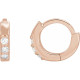 14 Karat Rose Gold .05 Carat Diamond 8 mm Huggie Earrings