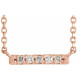 14 Karat Rose Gold .07 Carat Diamond French Set Bar 16 inch Necklace