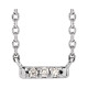 Sterling Silver .03 Carat Natural Diamond French-Set Bar 18 inch Necklace