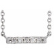 Platinum .07 Carat Natural Diamond French-Set Bar 18 inch Necklace