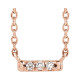 14 Karat Rose Gold .03 Carat Diamond French Set Bar 16 inch Necklace