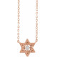 14 Karat Rose Gold .03 Carat Diamond Star of David 16 inch Necklace