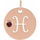 14 Karat Rose Gold Mozambique Garnet Pisces Zodiac Pendant