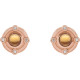 14 Karat Rose Gold Natural Citrine and .03 Carat Natural Diamond Earrings