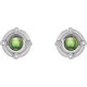 Sterling Silver Natural Peridot and .03 Carat Natural Diamond Earrings