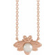 14 Karat Rose Gold Cultured White Akoya Pearl Bee 16 inch Necklace