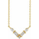 14 Karat Yellow Gold 0.16 Carat Natural Diamond V 16 inch Necklace